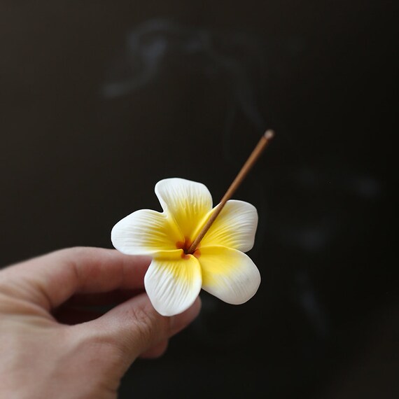 This is a ceramic flower incense holder