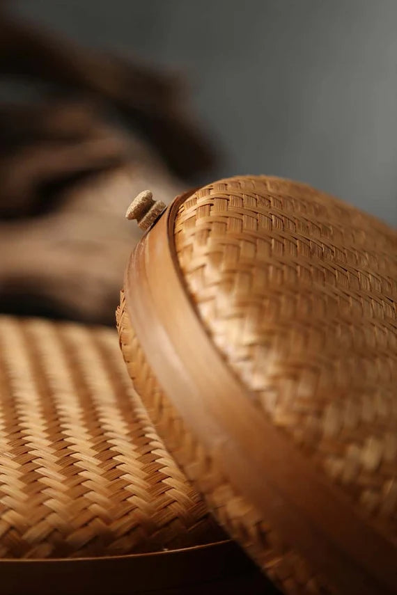 This is a bamboo weaving basket