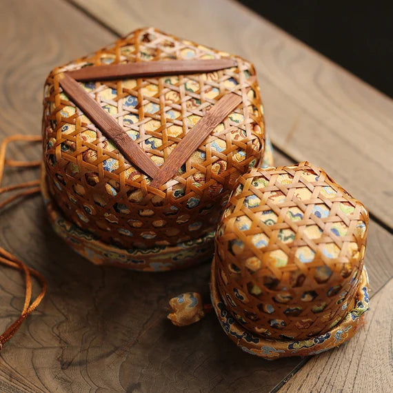 This is a bamboo weaving basket