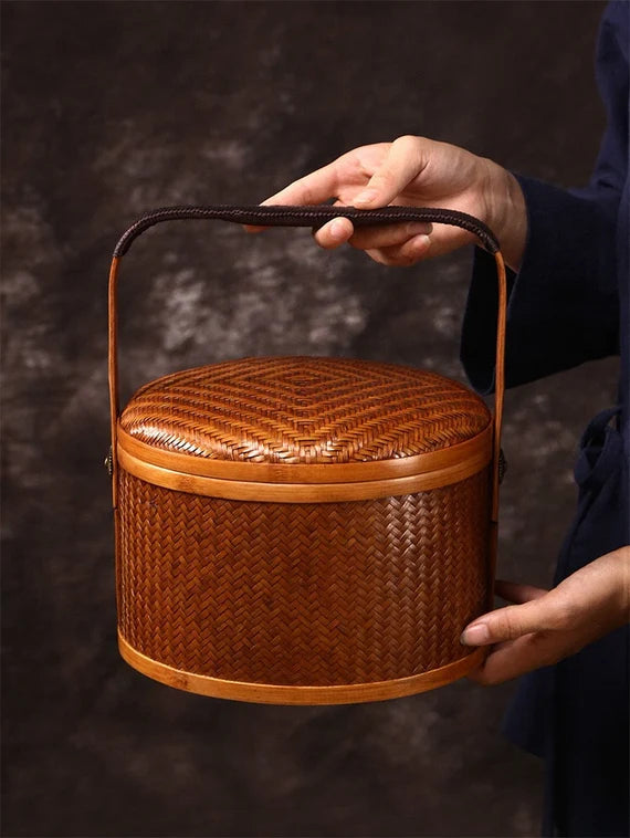 This is a bamboo weaving basket