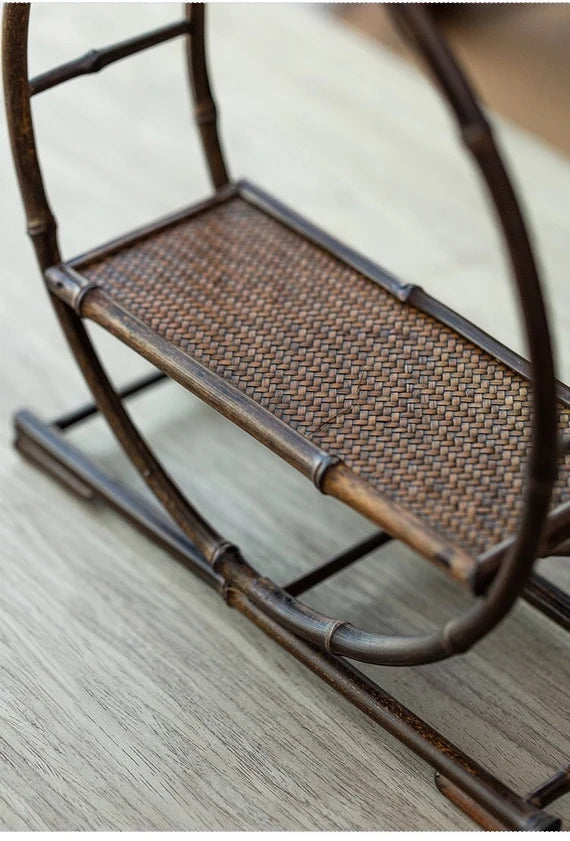 This is a purple bamboo shelf bamboo rack.this is a bamboo teaware storage shelf