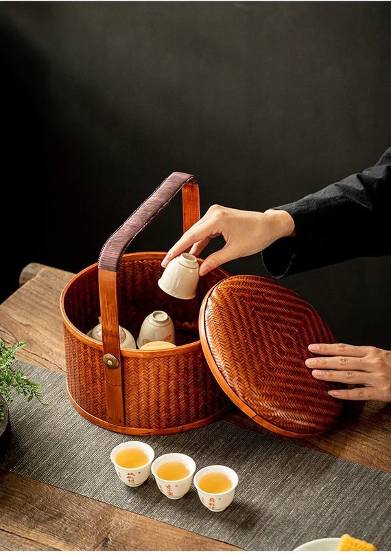 This is a bamboo weaving basket