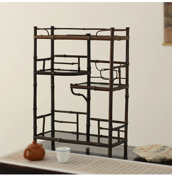 This is a meilu bamboo shelf bamboo rack.this is a bamboo teaware storage shelf