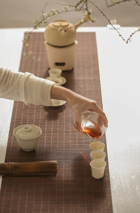 This is a bamboo weaving mat table cloth