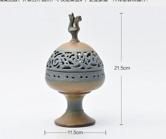 This is a pottery incense burner