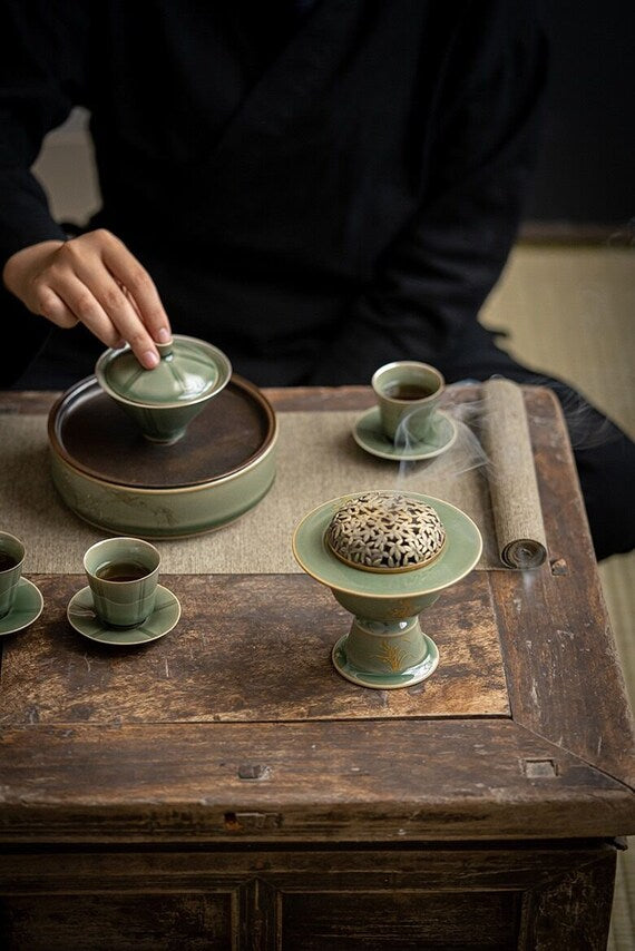 This is a Yue kiln celadon incense burner