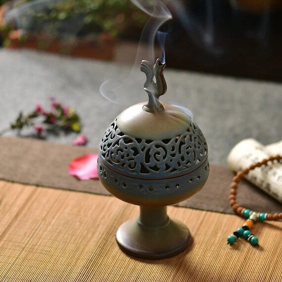 This is a pottery incense burner