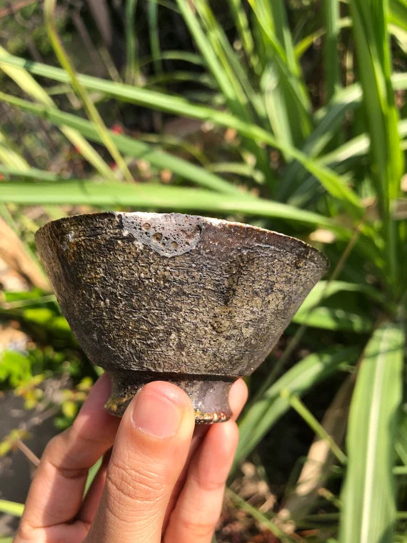 This is a woodfired pottery teacup