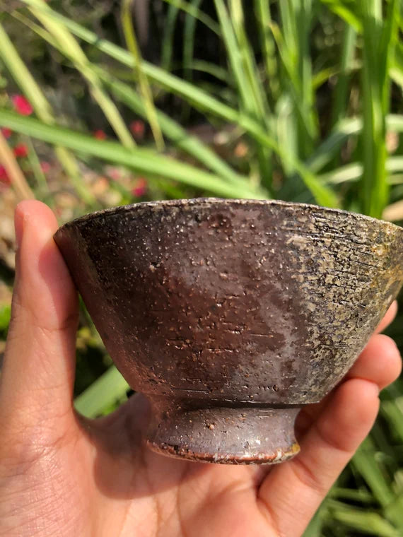 This is a woodfired pottery teacup