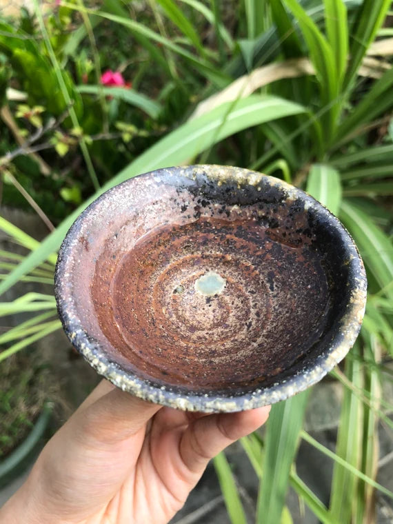 This is a woodfired pottery teacup