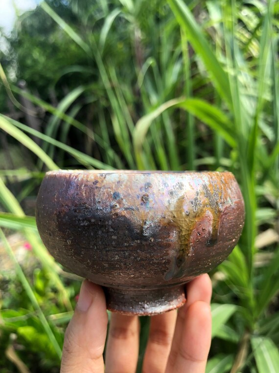 This is a woodfired pottery teacup