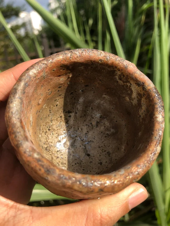 This is a woodfired pottery teacup