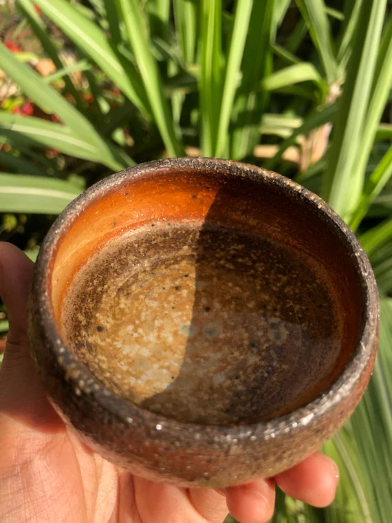 This is a woodfired pottery teacup