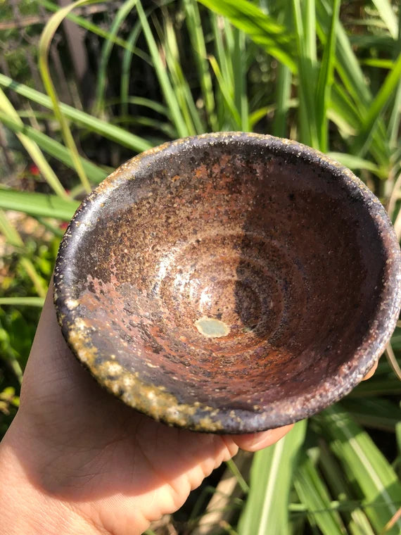 This is a woodfired pottery teacup