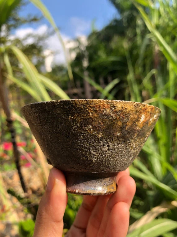 This is a woodfired pottery teacup