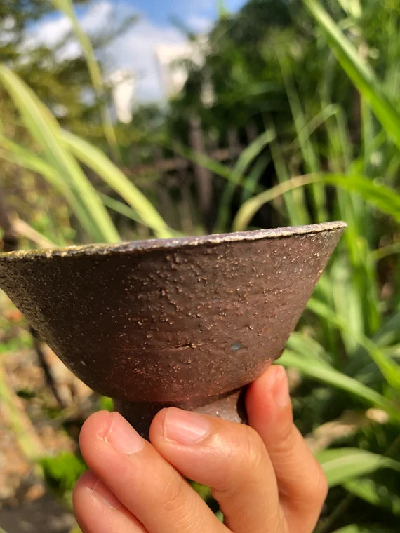 This is a woodfired pottery teacup