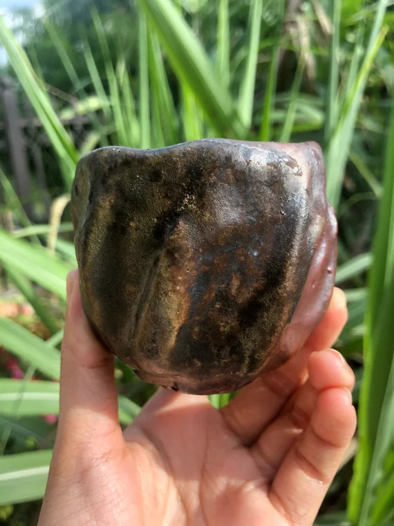 This is a woodfired pottery teacup