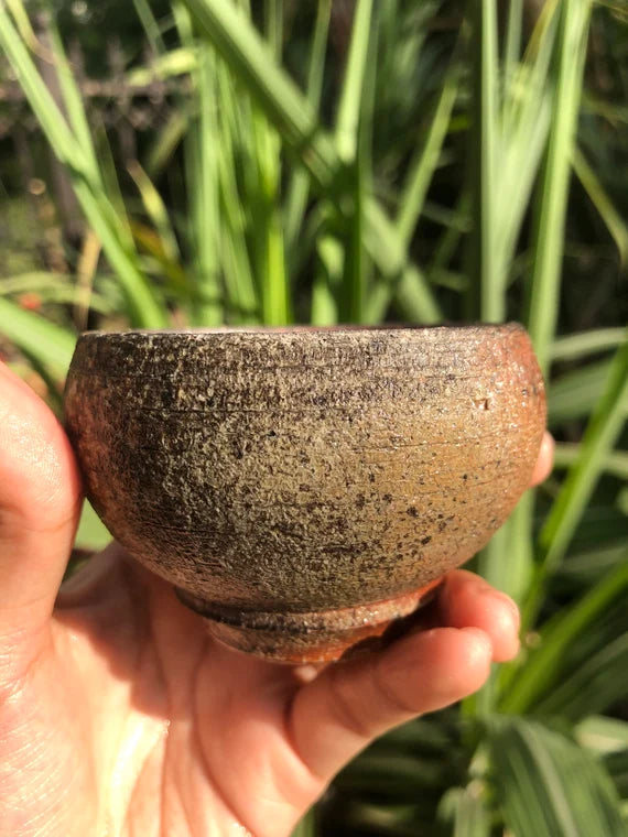 This is a woodfired pottery teacup