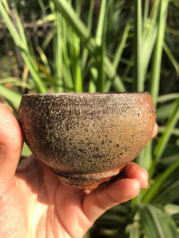 This is a woodfired pottery teacup