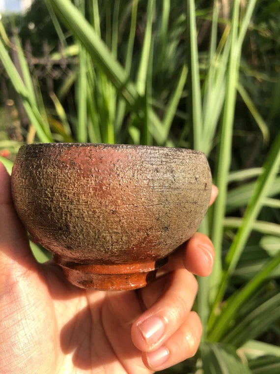 This is a woodfired pottery teacup