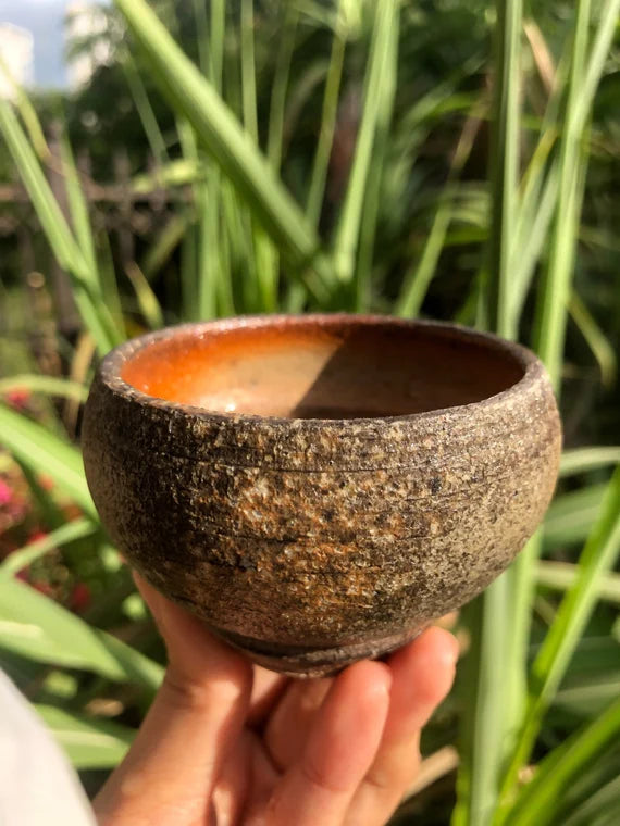 This is a woodfired pottery teacup