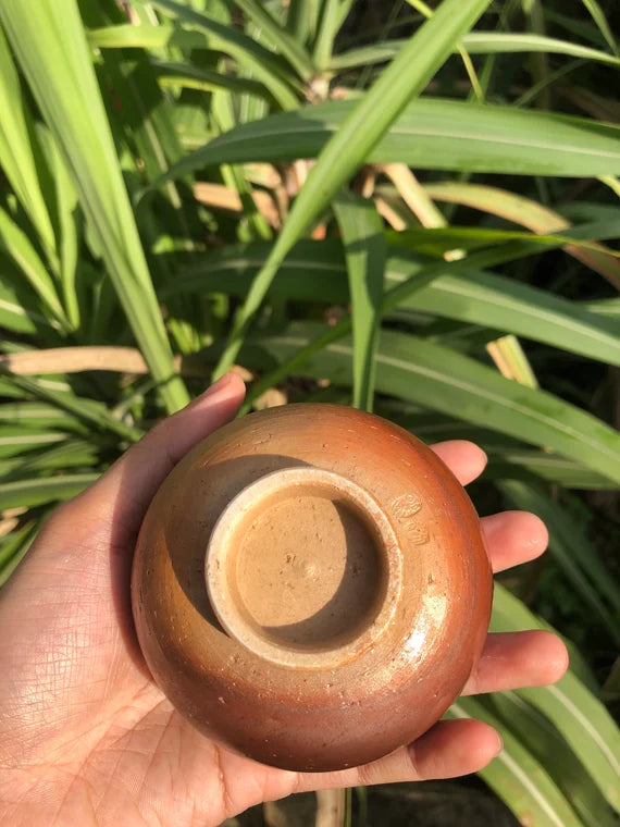 This is a woodfired pottery teacup