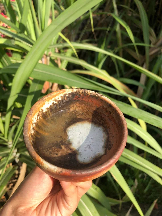 This is a woodfired pottery teacup