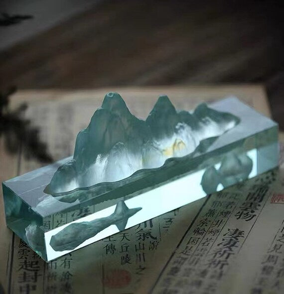 This is a colored glass liuli incense holder