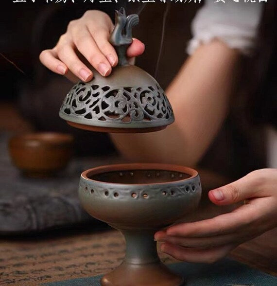 This is a pottery incense burner