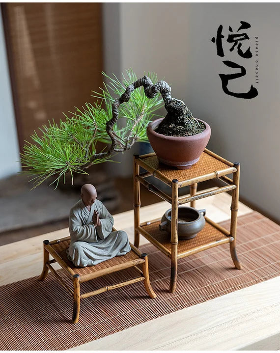 This is a bamboo mini shelf.this is a bamboo teaware storage shelf