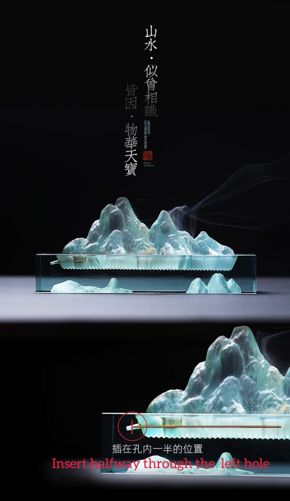 This is a colored glass liuli incense holder