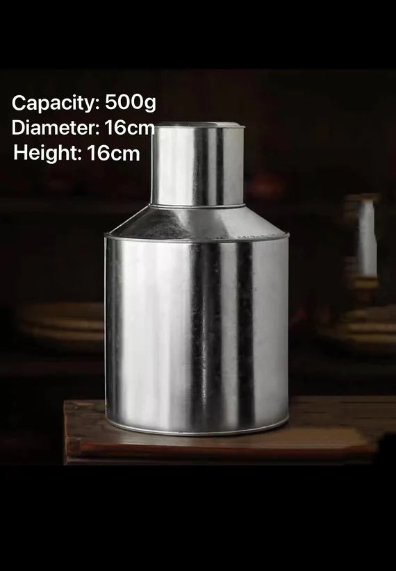 This is a iron tea storage canister tea jar