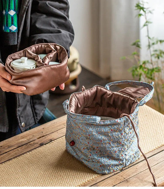 This is a brocade storage bag.this is a cloth tea bag