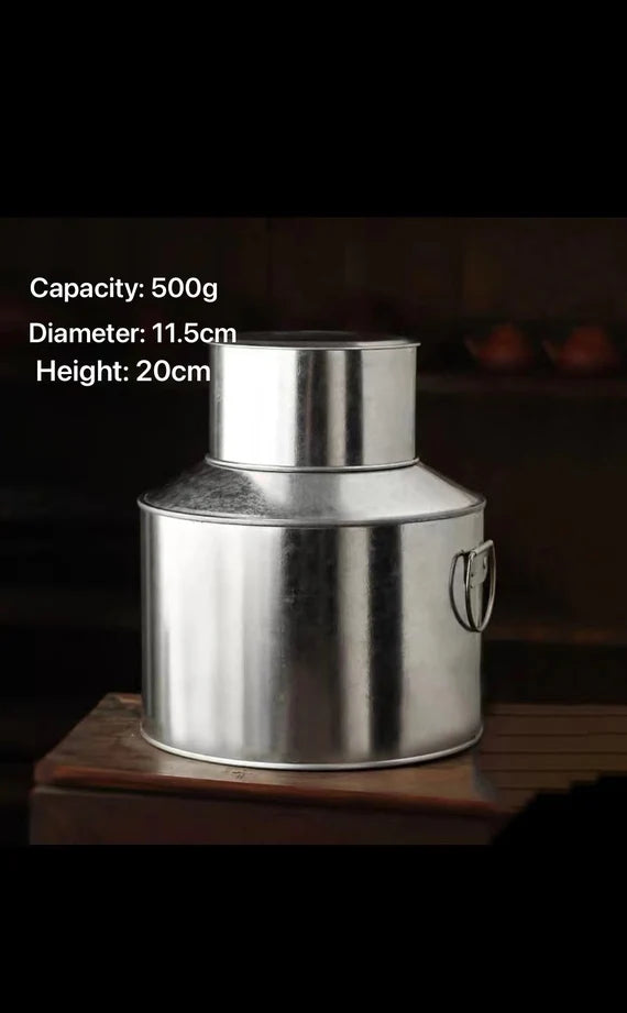 This is a iron tea storage canister tea jar