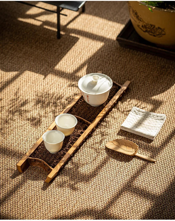 This is a palm fibre bamboo shelf bamboo rack.this is a bamboo tray