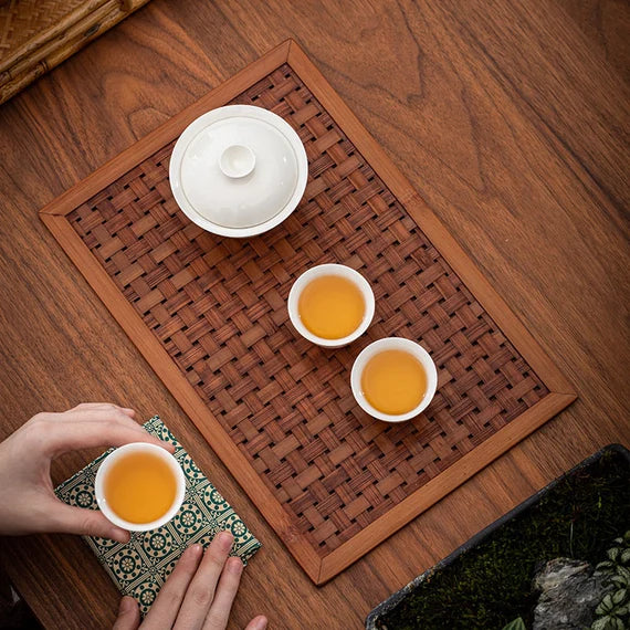 This is a bamboo weaving tea cushion  table cloth