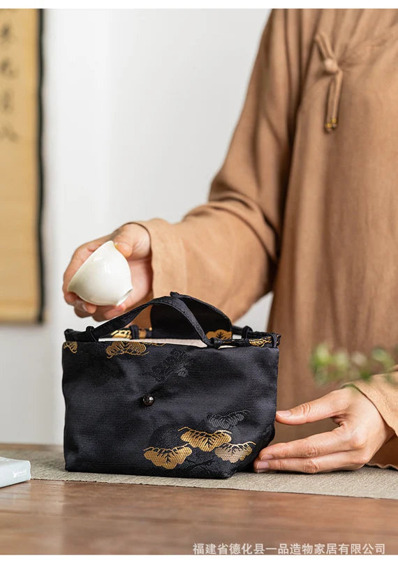 This is a brocade storage bag.this is a cloth tea bag