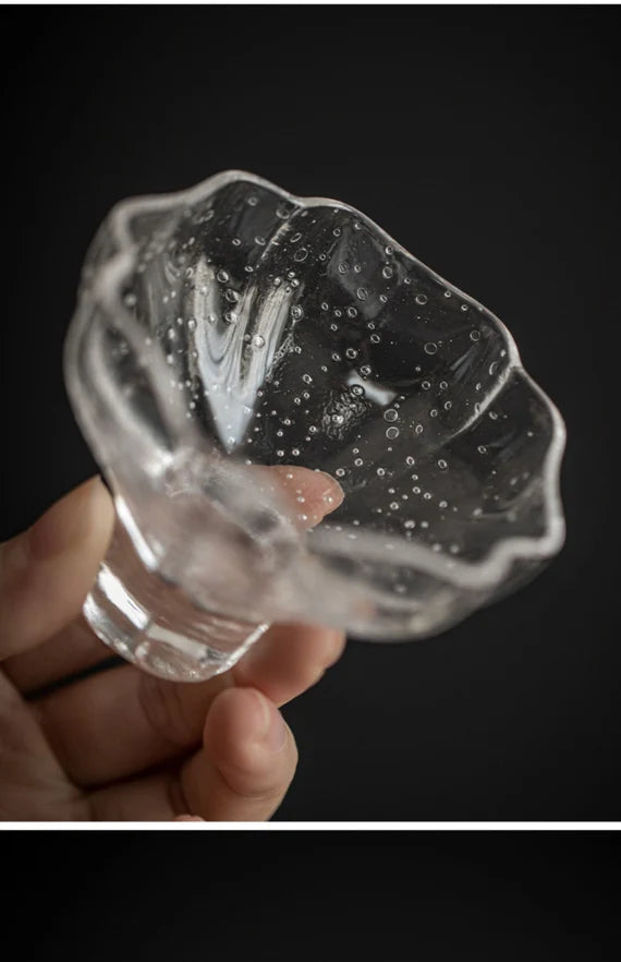 This is a glass teacup