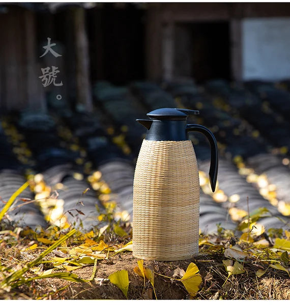 this is a bamboo weaving thermos bottle