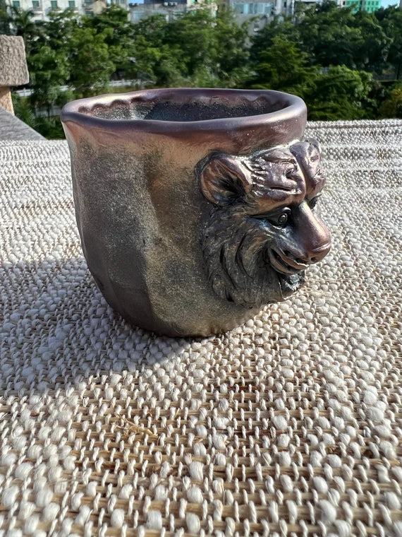 This is a woodfired tietai pottery teacup