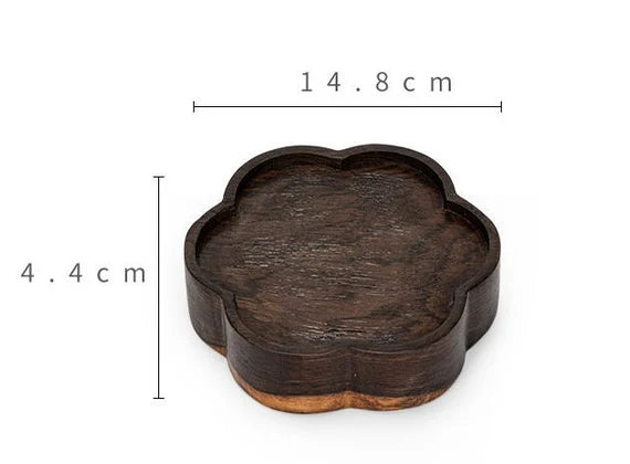 Handmade Chinese Black Ebony Wood Dry Tea Tray Tea Boat Flower Tea Boat Origial Tray Teapot Saucer