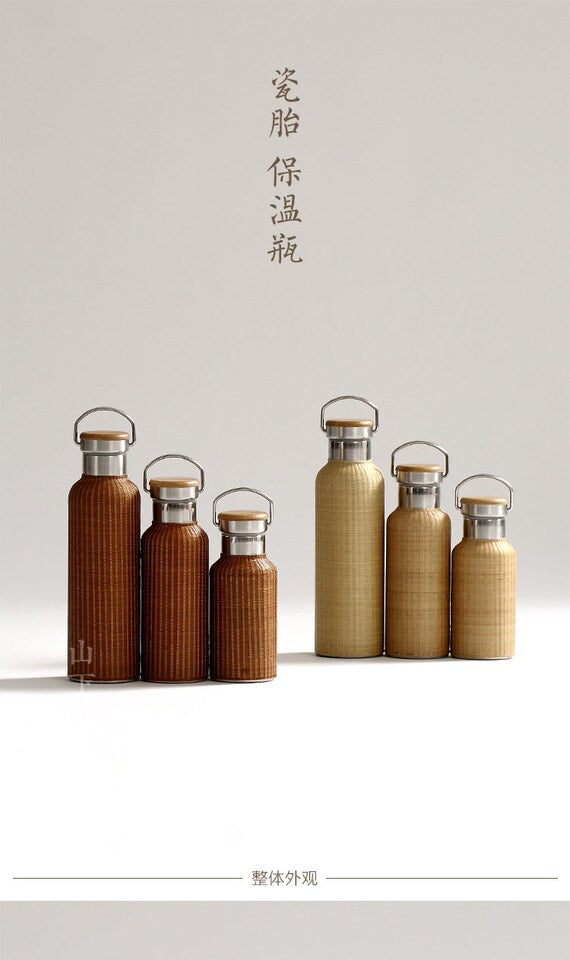 This is a bamboo weaving thermos bottle