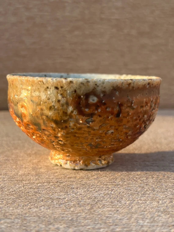 This is a woodfired pottery teacup