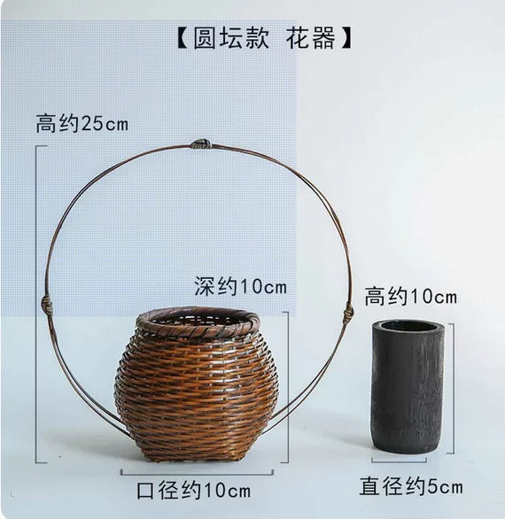 This is a bamboo weaving vase flower arrangement utensil.