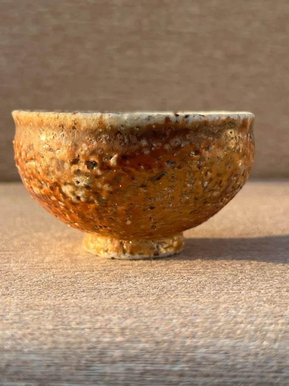 This is a woodfired pottery teacup