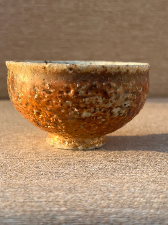 This is a woodfired pottery teacup