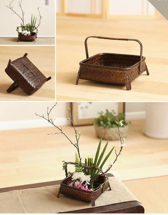 This is a bamboo weaving vase flower arrangement utensil.this is a bamboo weaving basket