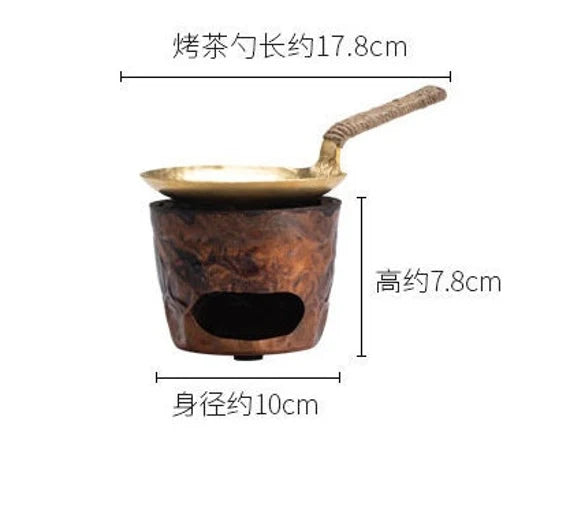 This is a mini copper scoop stove set