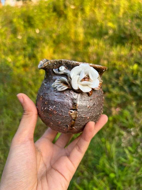 This is a woodfired flower faircup gongdaobei