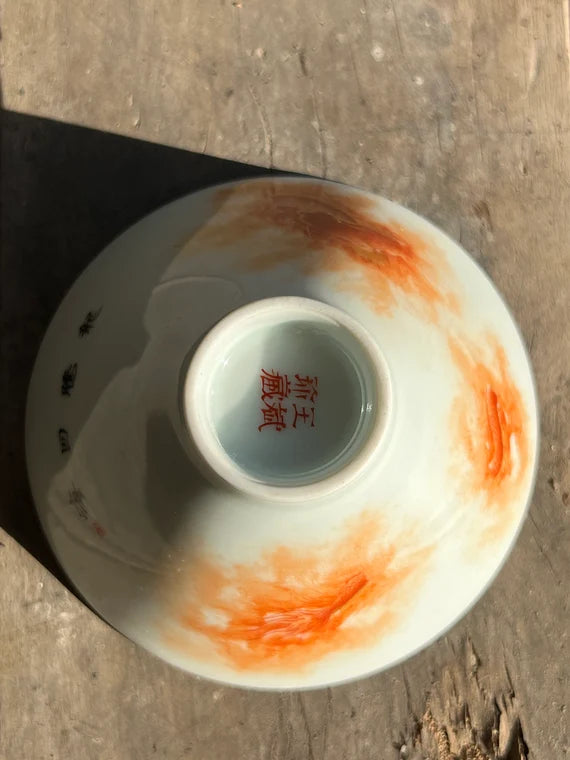 this is a Chinese Jingdezhen alum red dragon teacup.this is a ceramic teacup